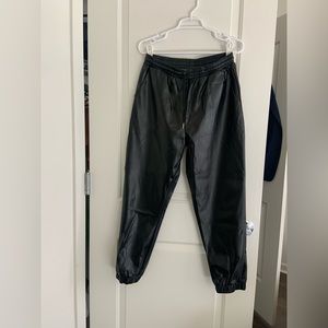 Leather joggers